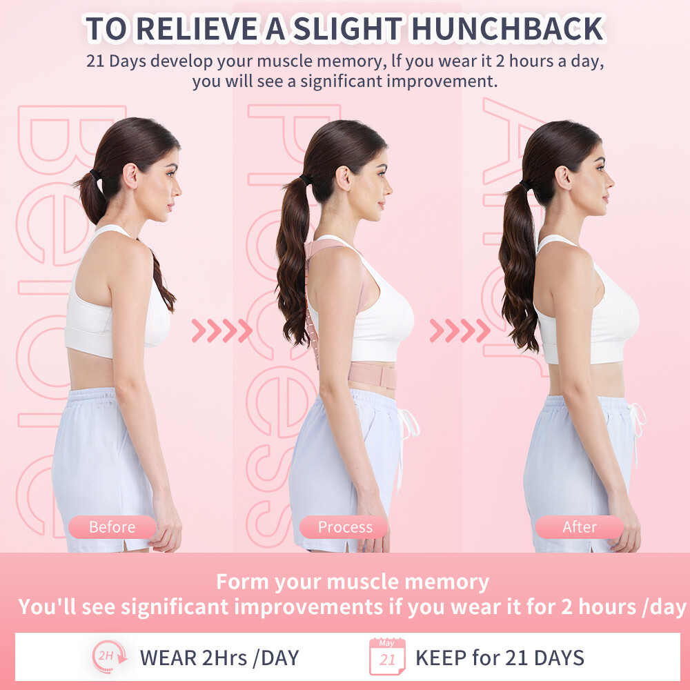Posture Corrector Low Back Brace Support Adjustable Shoulder Belt For Gym