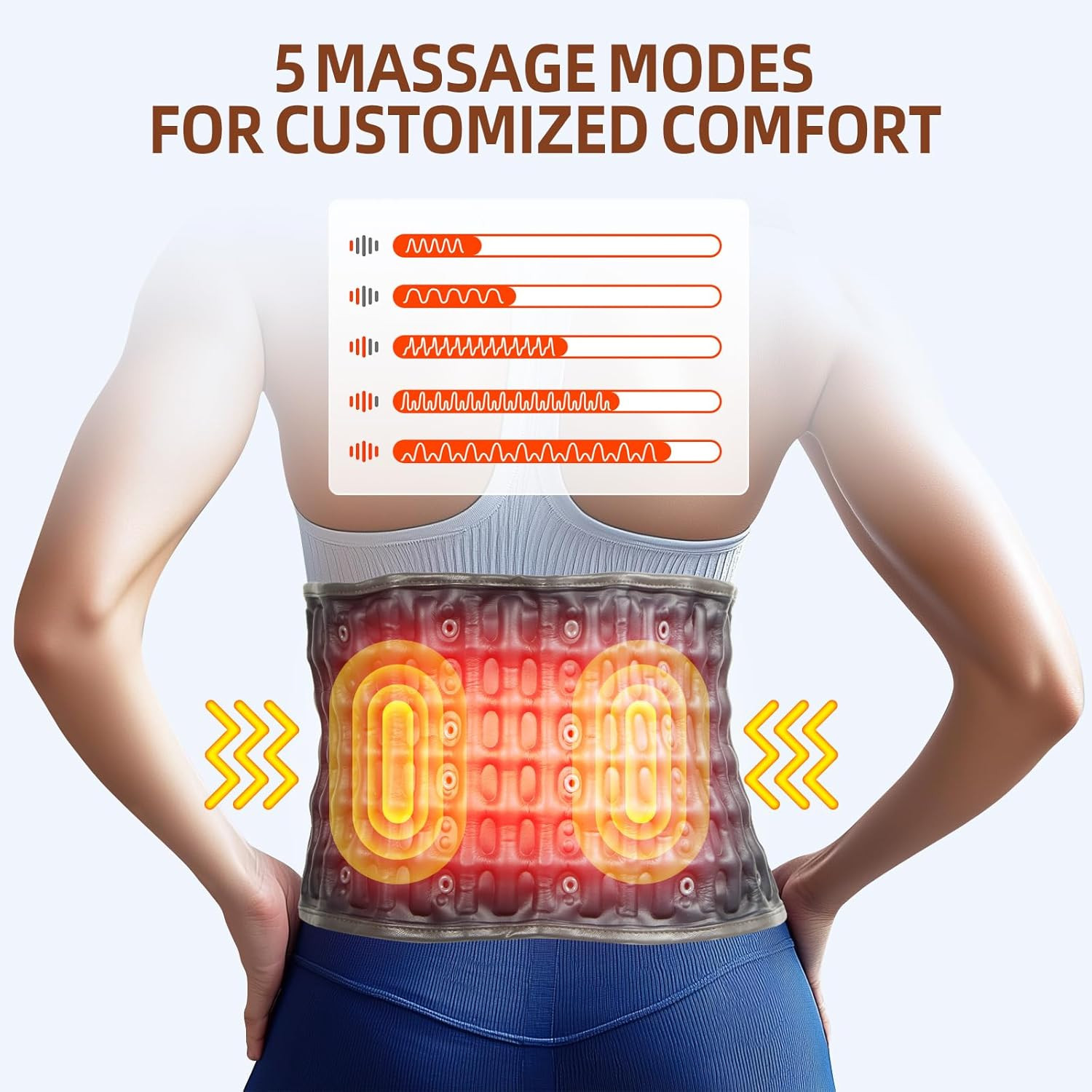 Red Light Therapy Decompression Back Belt with Heating, Vibration Massage & Elec