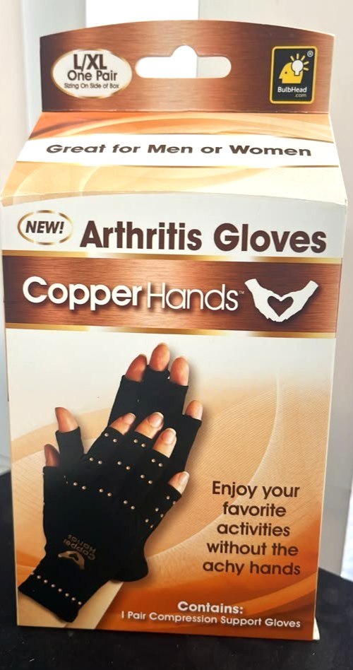 Copper Hands Arthritis Compression Gloves Size: L/XL Men And Women New In Pack
