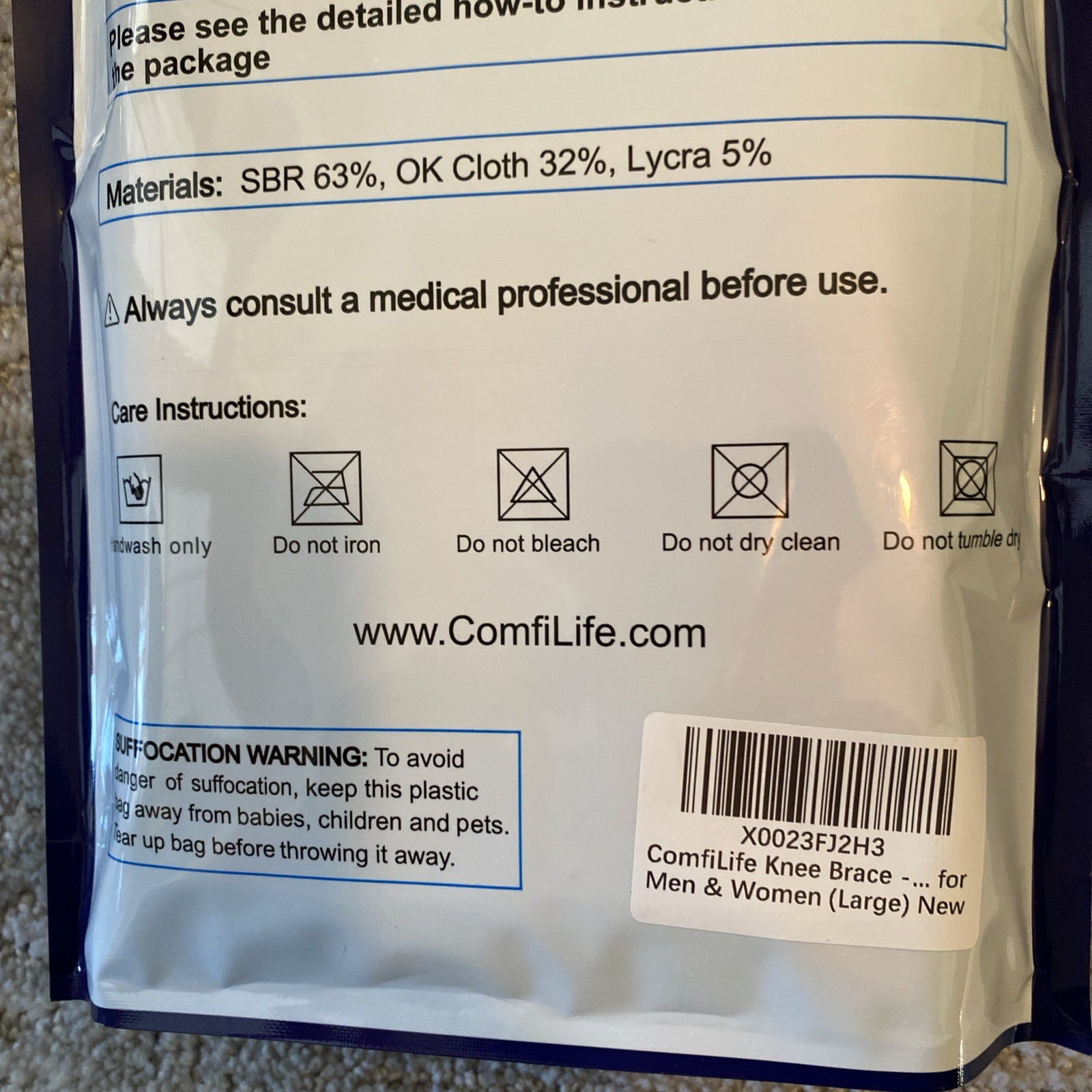 Comfy Life Adjustable Knee Brace Open Patella Support/BRAND NEW!!!!!!