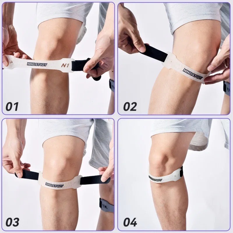 1PC Adjustable Patella Knee Strap Silicone Support Brace for Running Sports