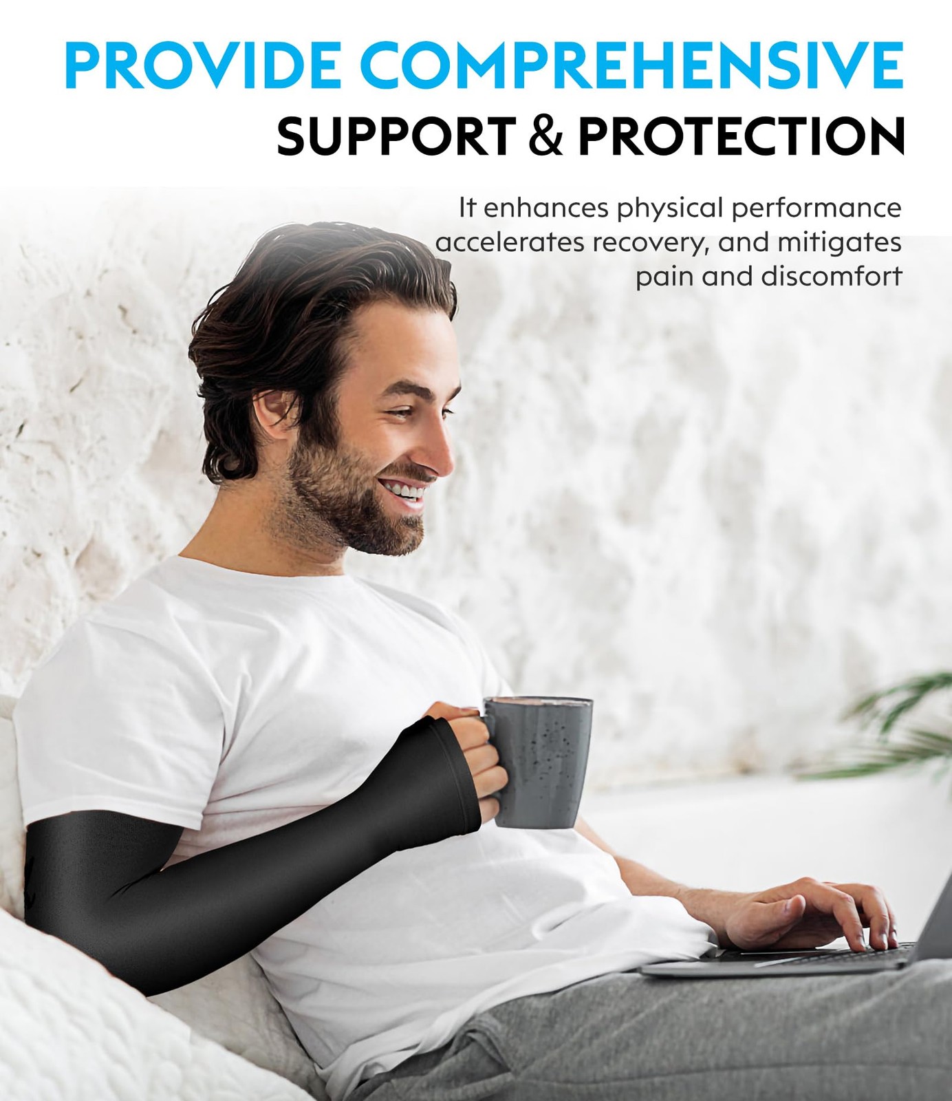 KEKING Lymphedema Arm Sleeve Black XXL