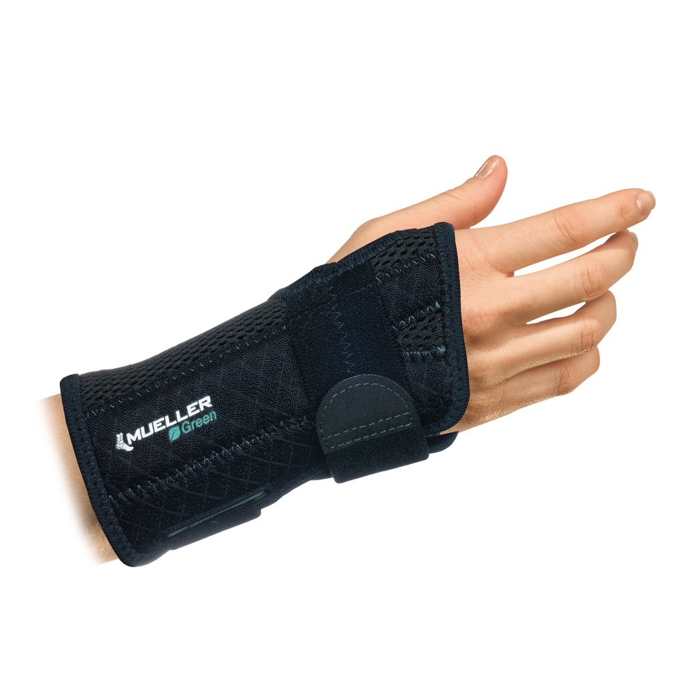Sports Medicine Green Fitted Wrist Brace, Right, OSFM, Black