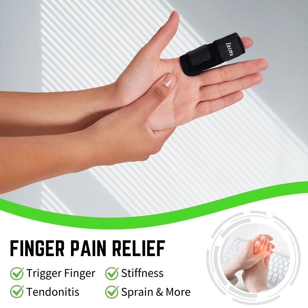IRUFA 3D Breathable Trigger Finger Splint Brace Pain Relief Support Wrap