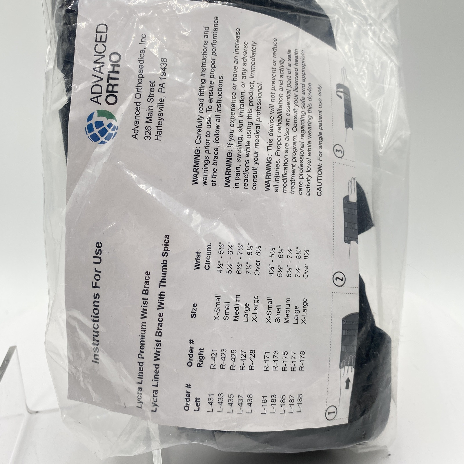 New Advanced Ortho Thumb Spica Wrist Brace Large Left 7.5-8.5 Wrist Circumferenc