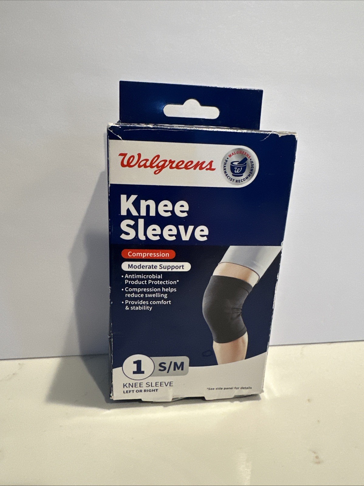 Walgreens NOB Knee Sleeve Left or Right Compression Moderate Support Size S/M