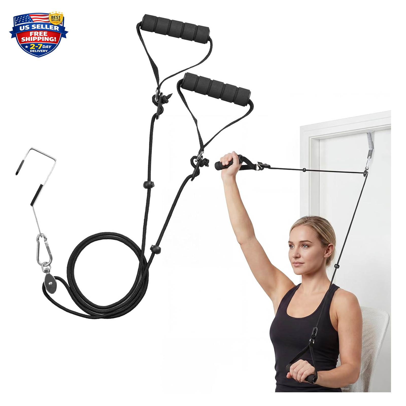 Shoulder Pulley Physical Therapy Over-the-Door Metal Hook Exercise Equipment 45