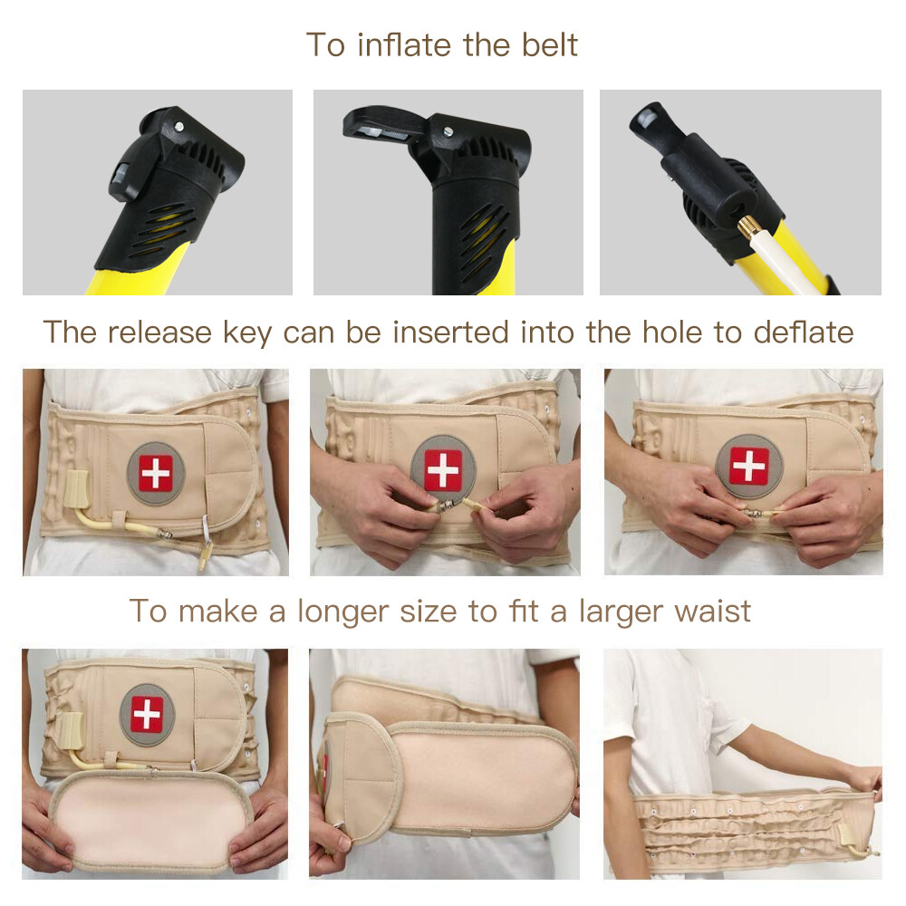 Decompression Lumbar Support Belt Waist Air Traction Brace Spinal Relief Belt