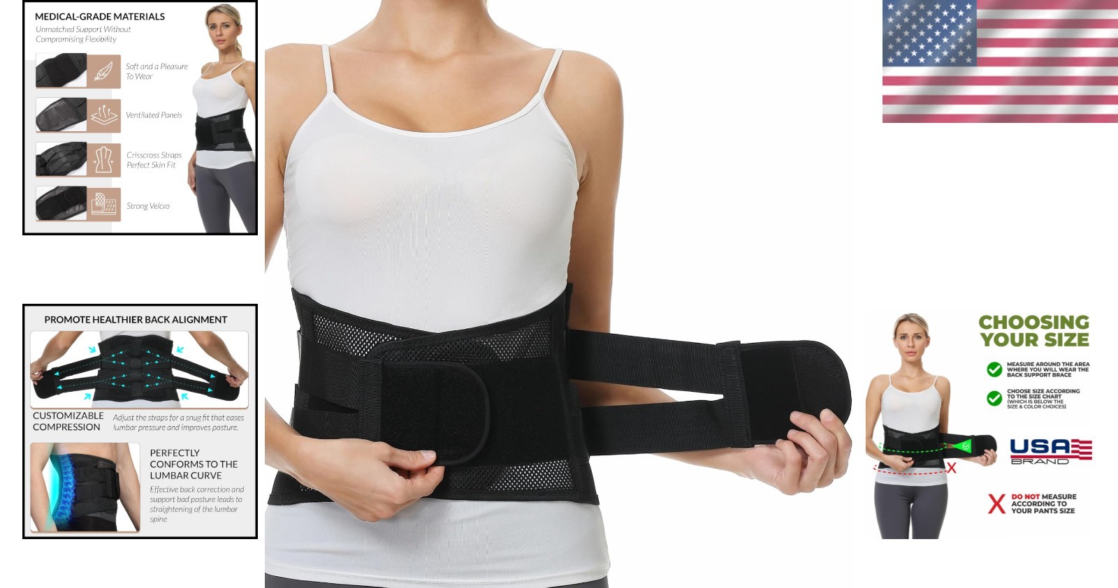 Lightweight Lower Back Brace – Unisex Adjustable Support for Sports & Everyday