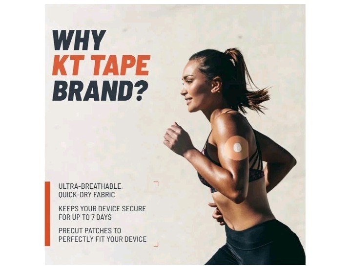 KT Tape Dexcom G7 CGM Patch Water Resistant Breathable Synthetic Fabric Beige