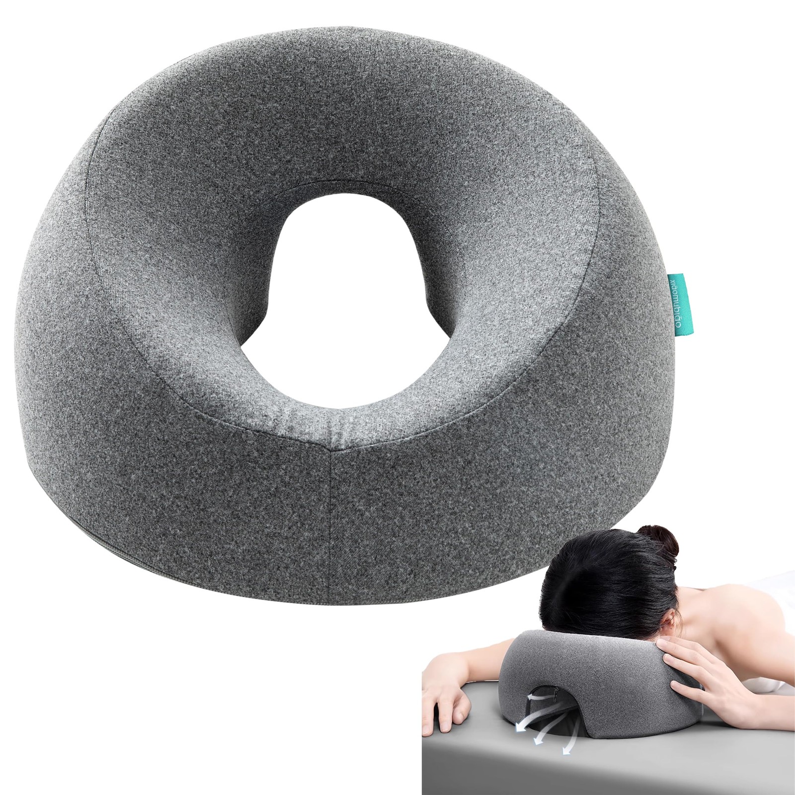 xiaomubiao Face Down Pillows for Massage Table, Headrest Gray
