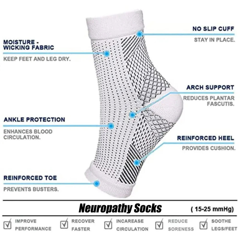3x Ankle Braces Compression Sleeve Support Socks For Sport Gym Pain Relief Black