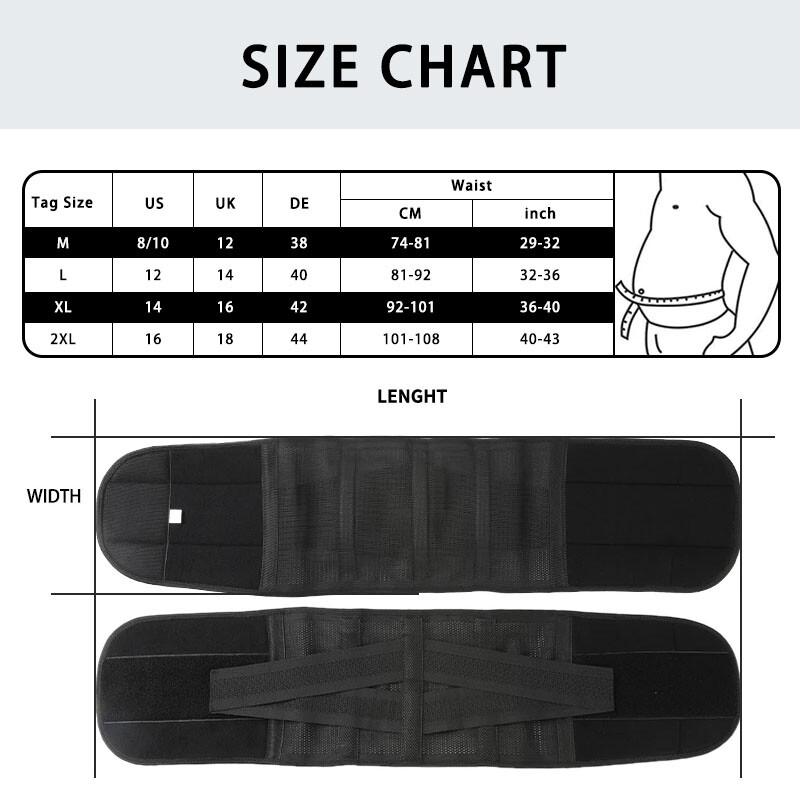 Women Men Waist Trainer Band Lumbar Support Belt For Lower Back Pain Relif US