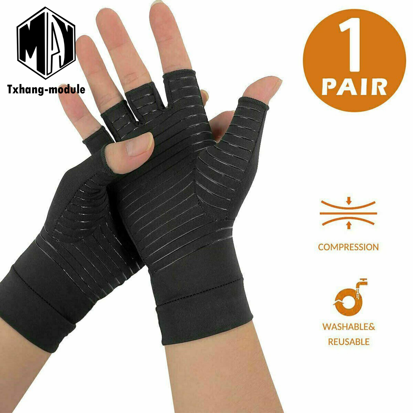Copper Arthritis Gloves Compression Joint Rheumatoid Osteoarthritis Relief A2TM