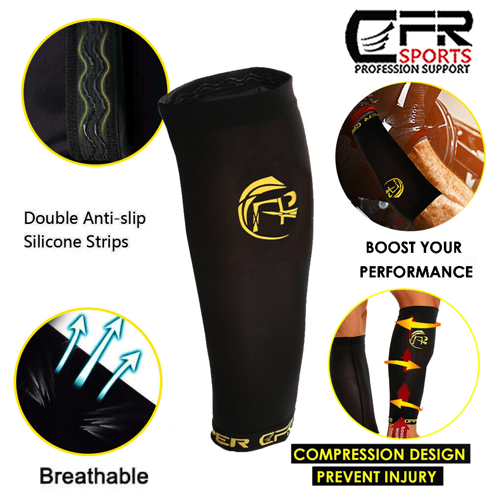 Copper Compression Calf Leg Support Brace Socks Sport Shin Splint Varicose Vein