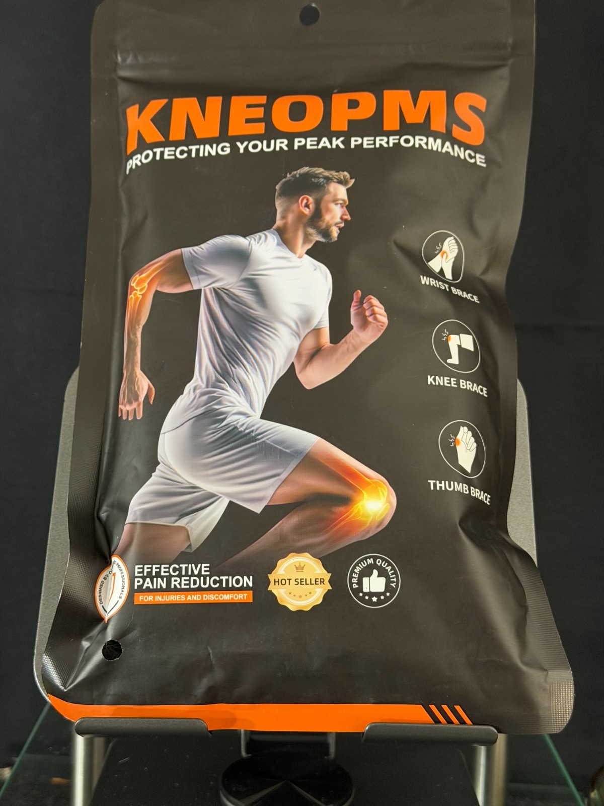 KNEOPMS Wrist Support Brace – Carpal Tunnel Black L/XL Left /New