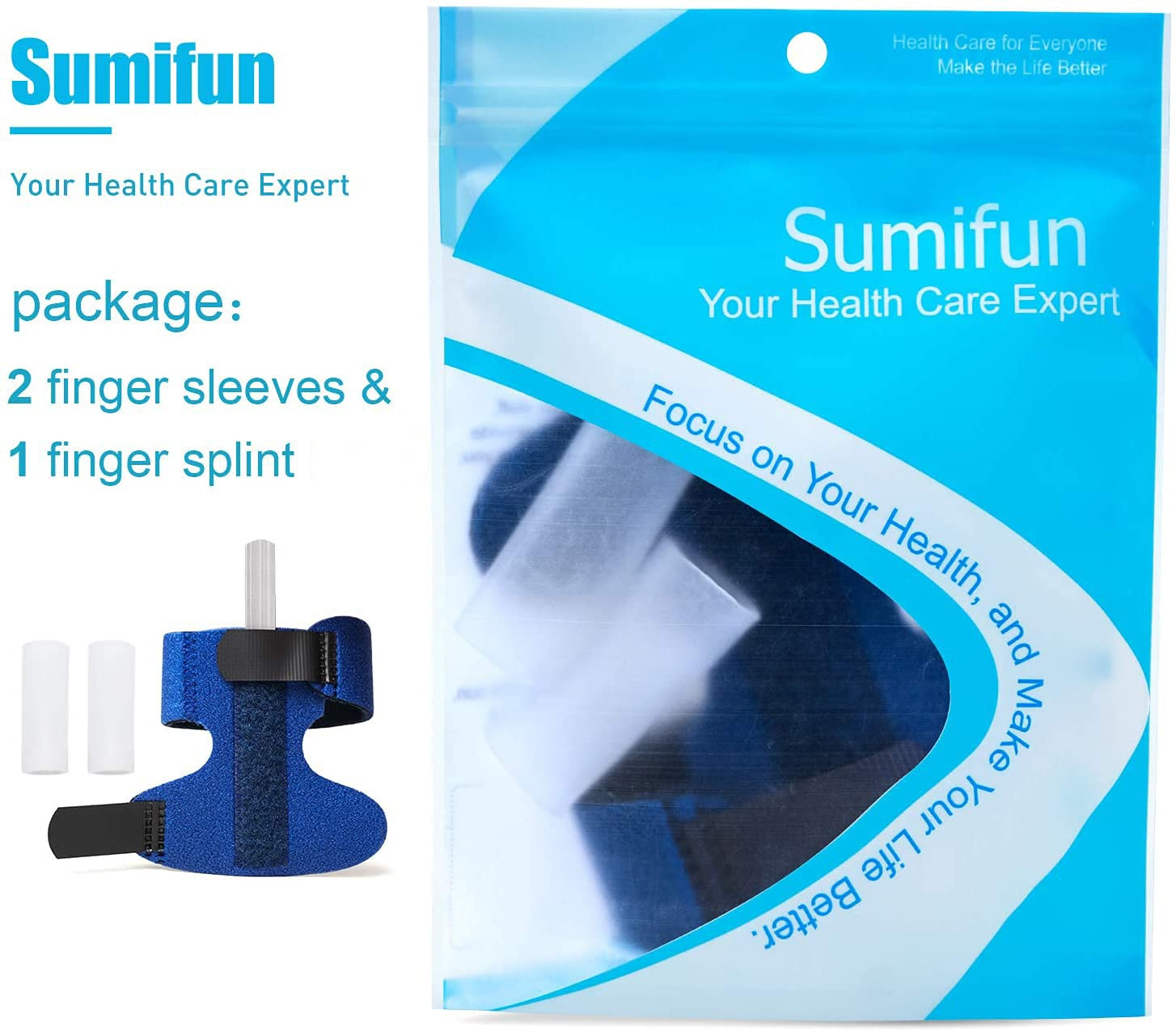 Trigger Finger Splints for Left Hand, Finger Brace with 2 Gel Sleeves for Injur