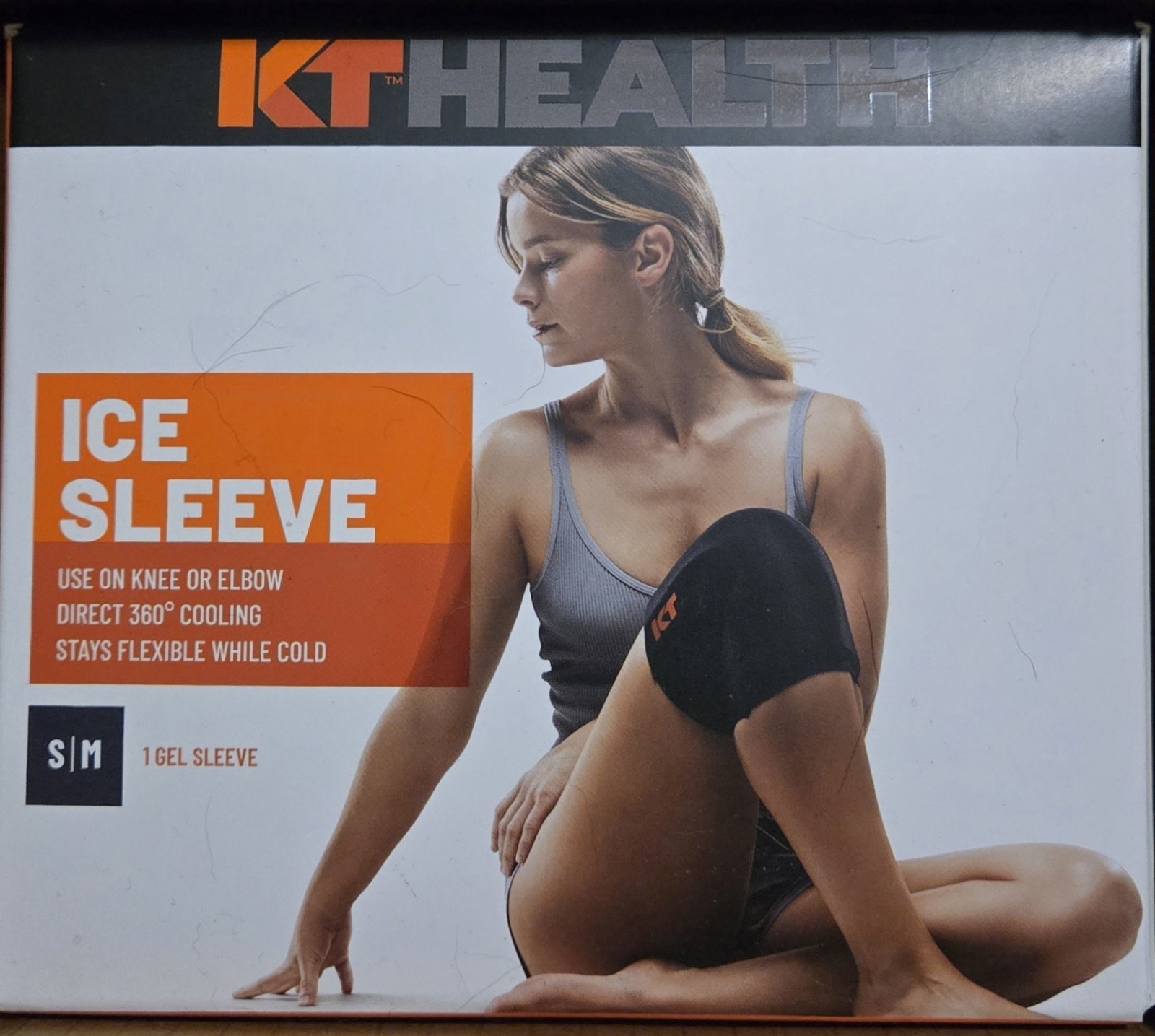 NEW KT Health Ice Gel Sleeve Cold Therapy 360 Cooling Knee Or Elbow, Size S/M