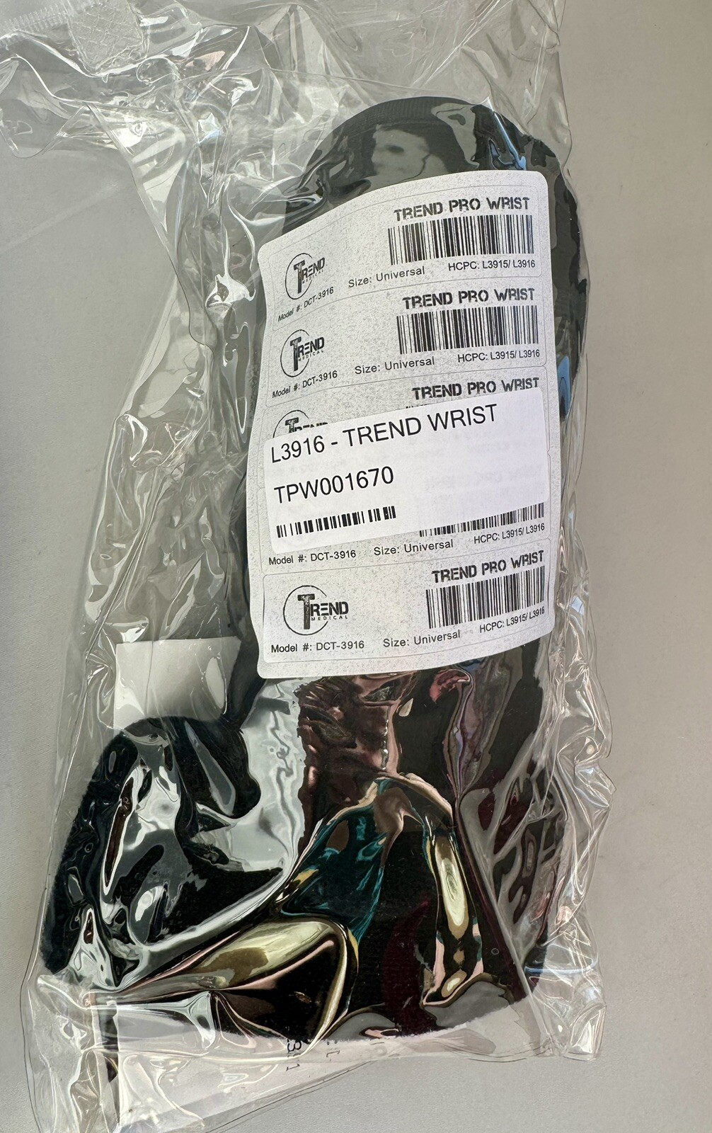 NEW! Trend Pro Wrist Brace. One Size-adjusts. Black. Carpel Tunnel. RA. Surgery.
