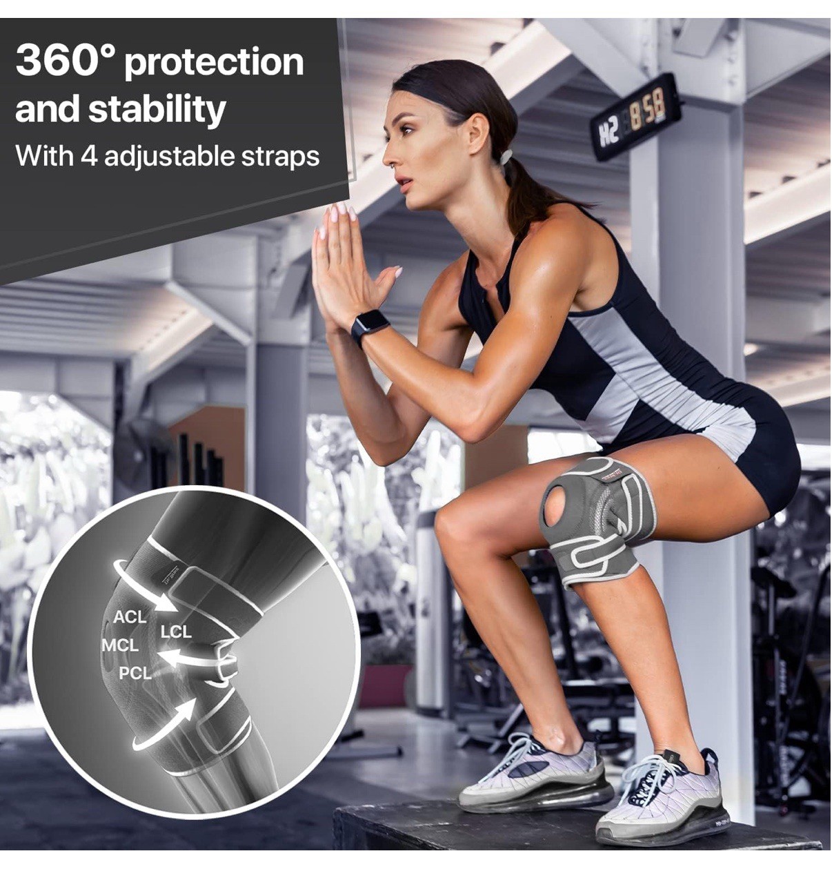 ELITE Knee Brace with Side Stabilizers & Patella Gel Pads for Maximum Knee Pain