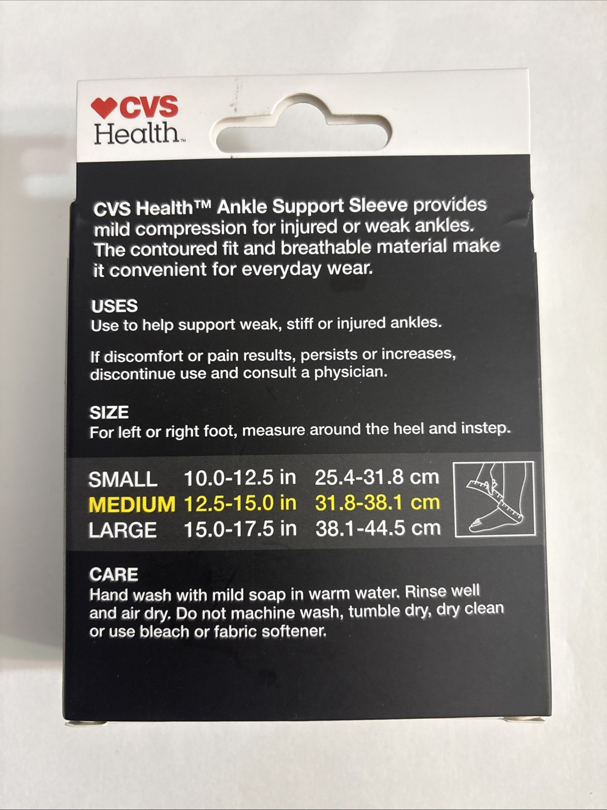 CVS Ankle Support Sleeve Medium Mild Compression