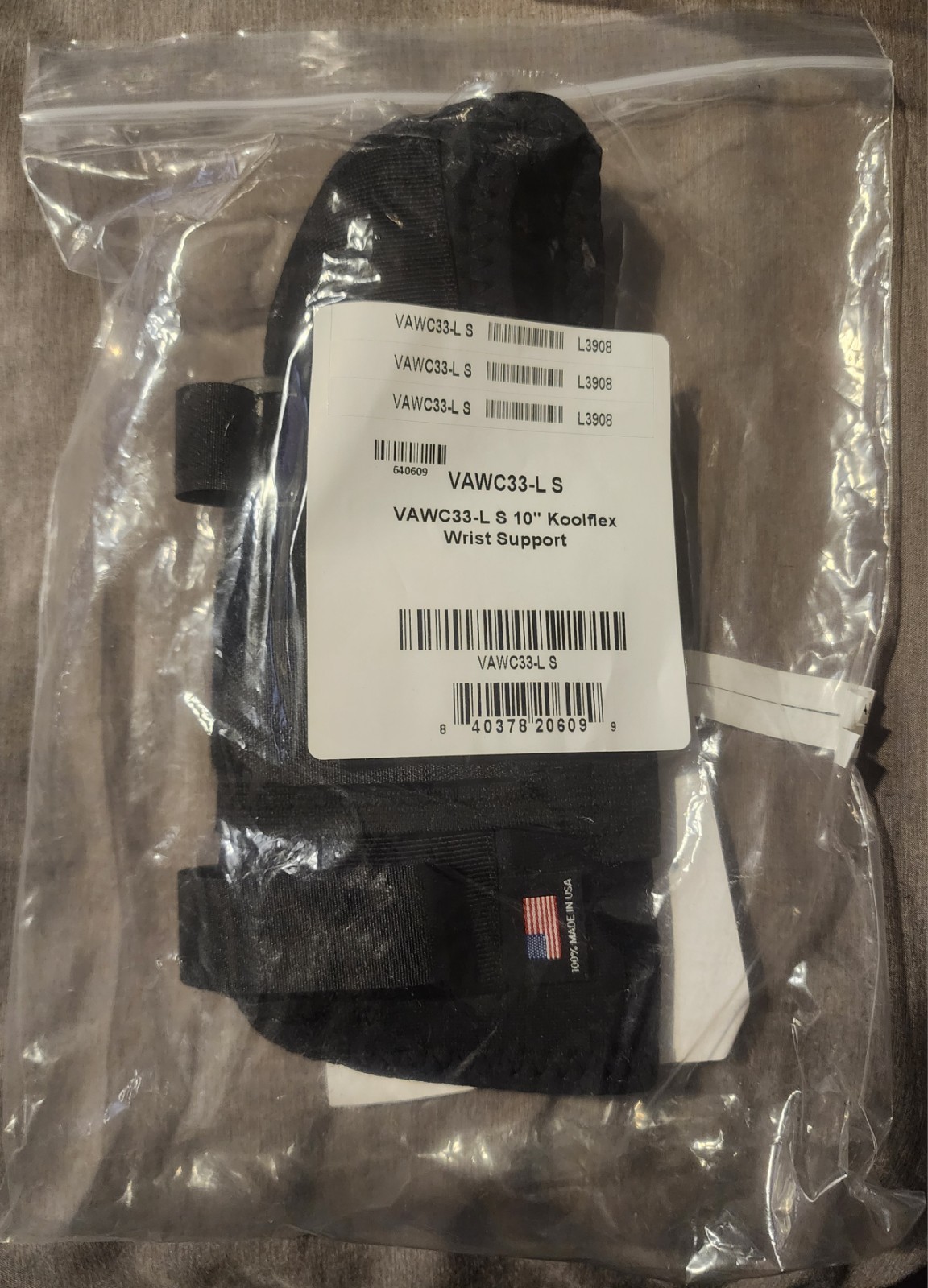 VAWC33-L S 10″ Koolflex Left Wrist Support Brace Black – SMALL – MSRP $50 (NEW)