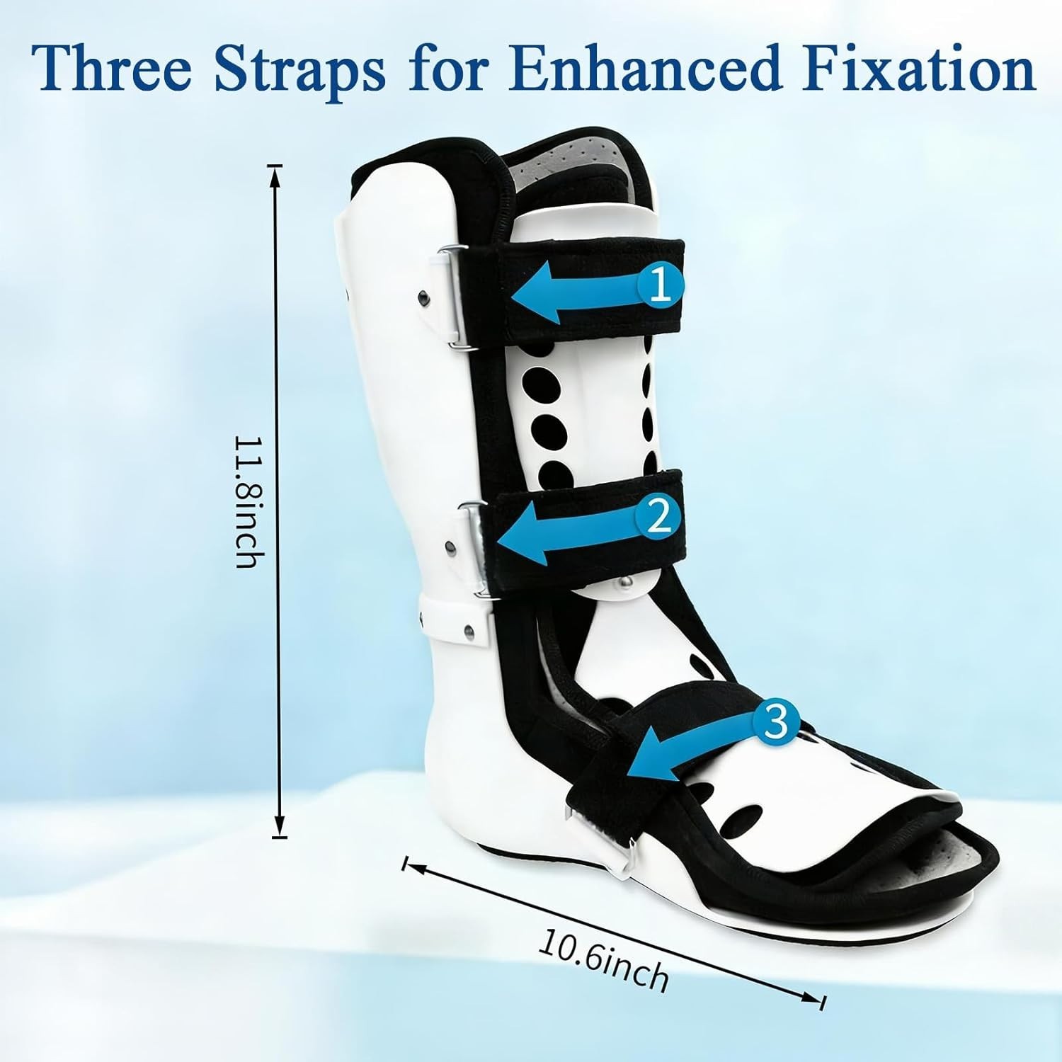 Fracture Boot for Toe & Ankle Injuries Breathable Stabilizer Cast Boot Left Foot