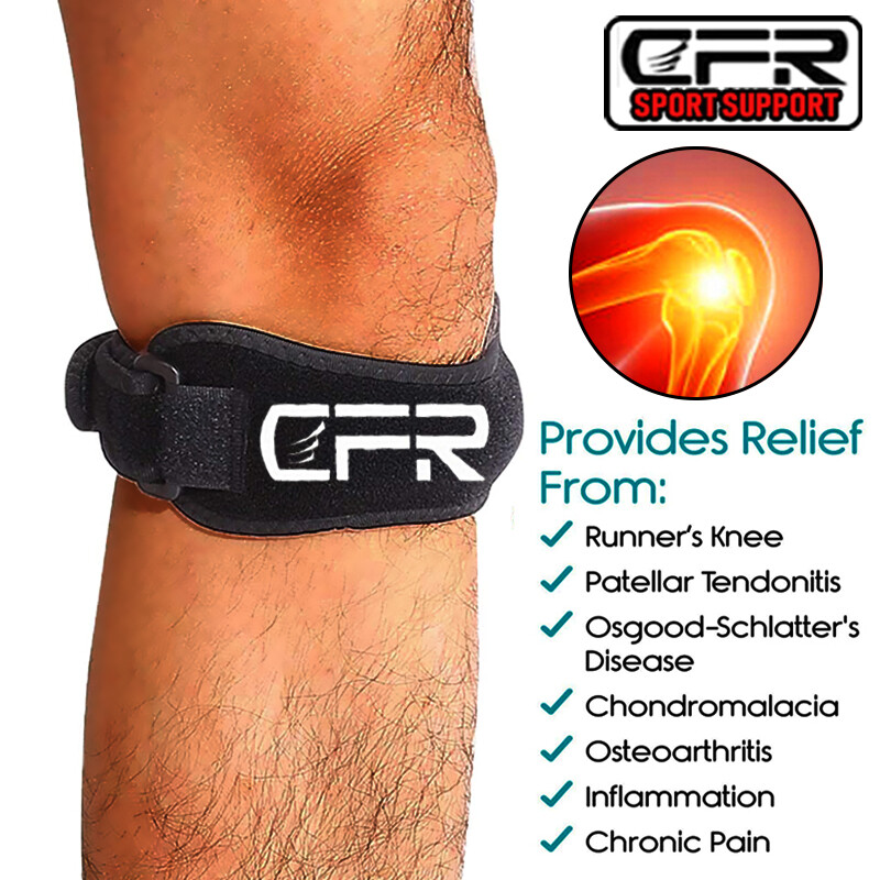 A Pair Knee Brace Support Patella Stabilizer Strap Arthritis Tendon Running