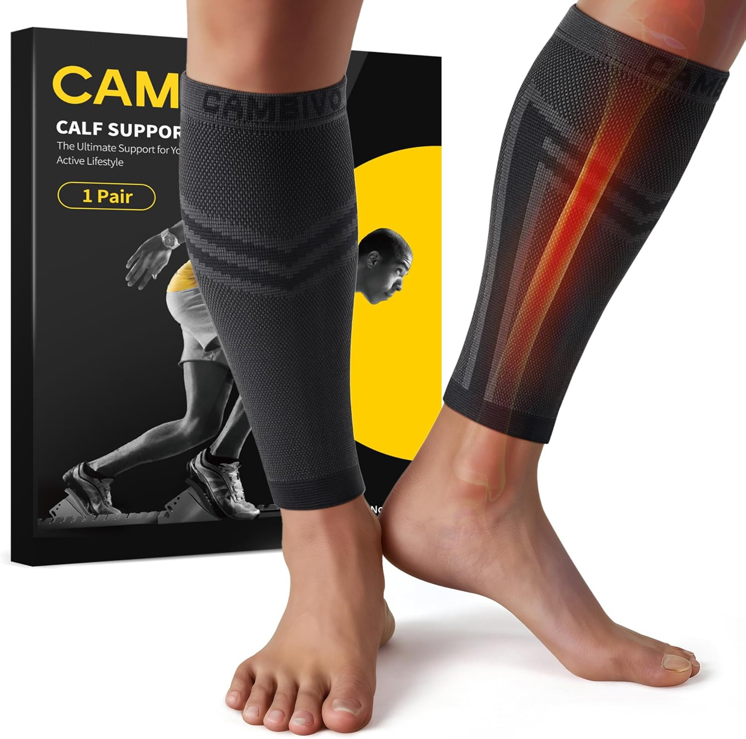 Calf Compression Sleeve Men & Women- Shin Splint Brace Support for Legs Pain Rel