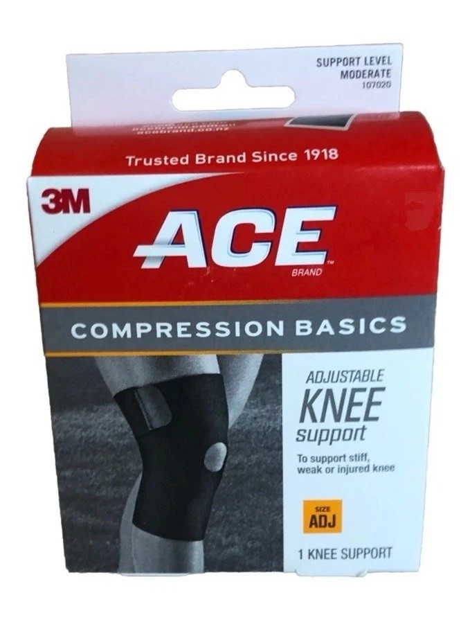 Ace 3M Compression Basics Adjustable Knee Support Neoprene Sleeve 107020 NEW