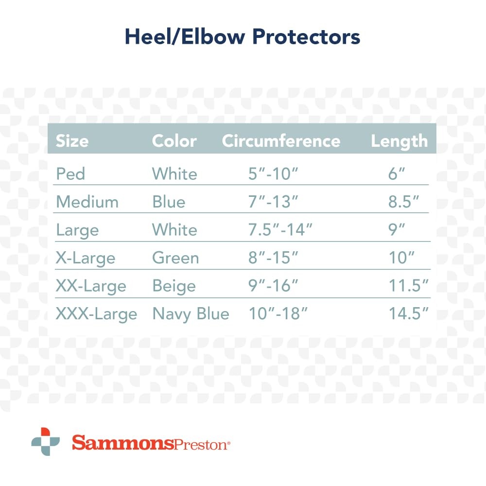 Rolyan Premium Heel/Elbow Protector, Foam Padded Sleeve, Medium, blue