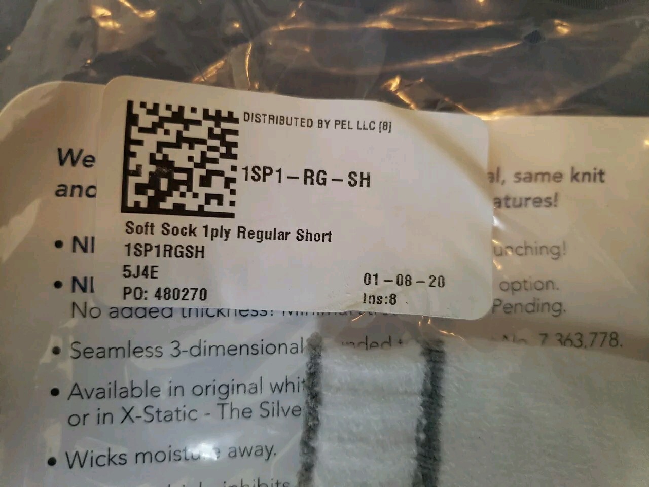 Knit-Rite Soft-Sock Prosthetic Sock 5 Ply No Hole Fits Size #1 ,#2 X 10-14 NEW
