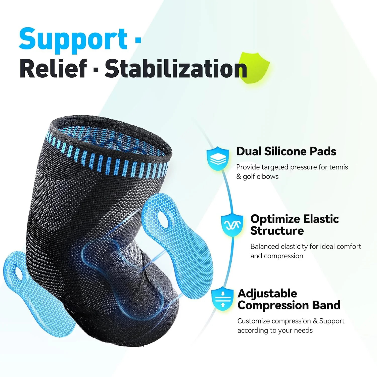 AGPTEK Elbow Compression Sleeve with 2 Gel Pads, Pain Relief Elbow Brace Tendoni