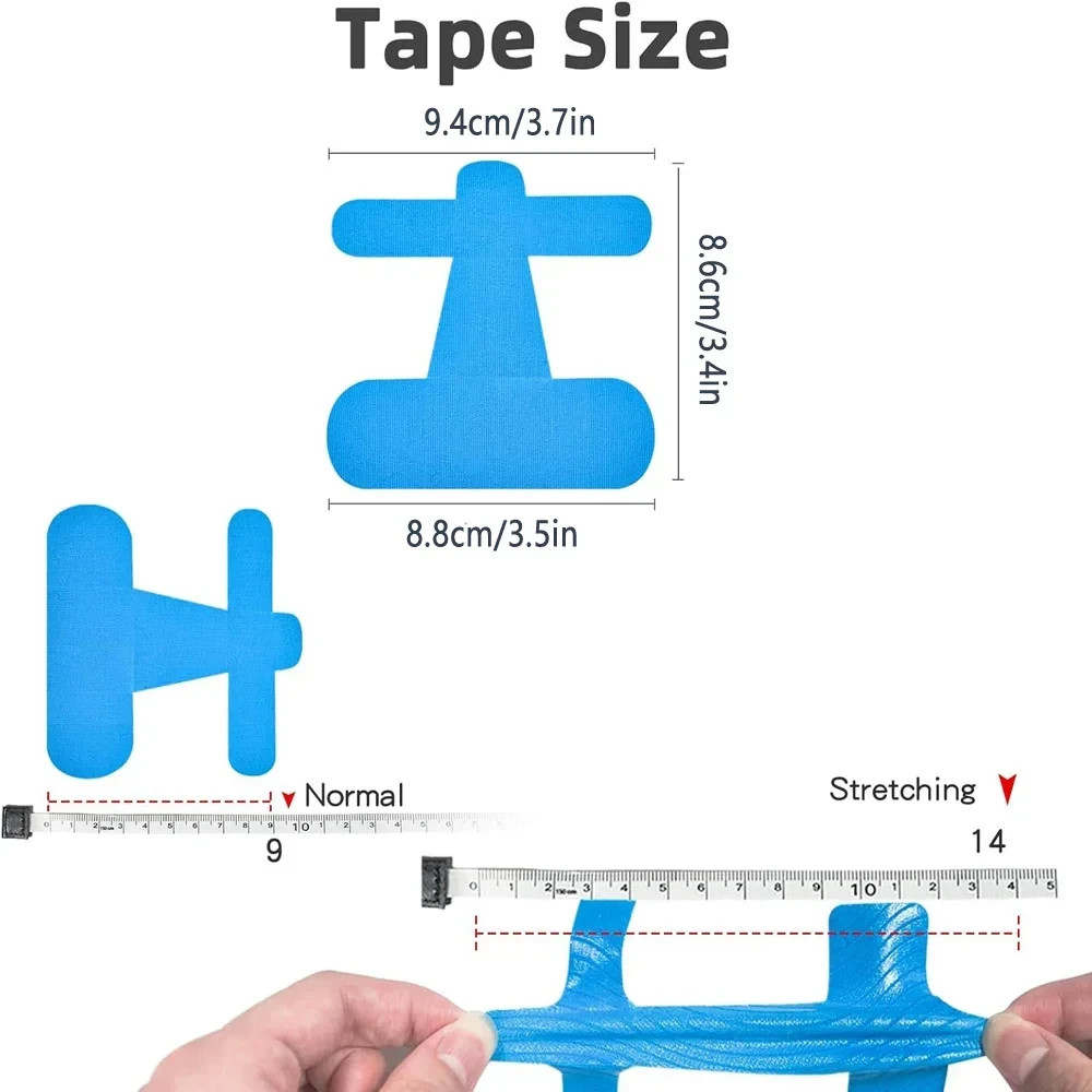 Precut Bunion Kinesiology Tape 40Pcs Big Toe Support Breathable Latex‑Free Blue