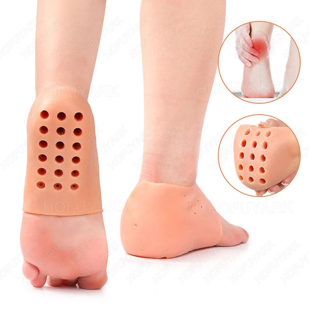 Invisible Height Increase Insole Silicone Socks Gel Heel Lift Inserts for Man Wo