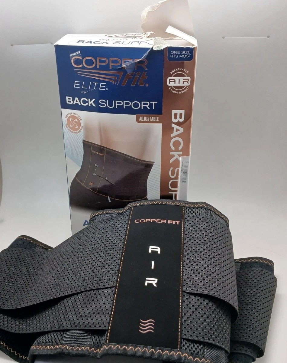 Copper Fit Elite Lumbar Back Support Brace Adjustable Compression One Size
