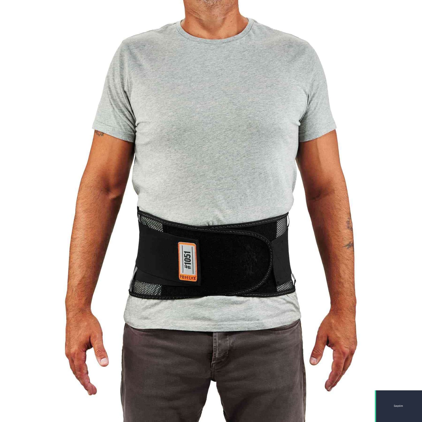 Back Support Brace Mesh X-Large Black Contoured Lumbar Pad Breathable