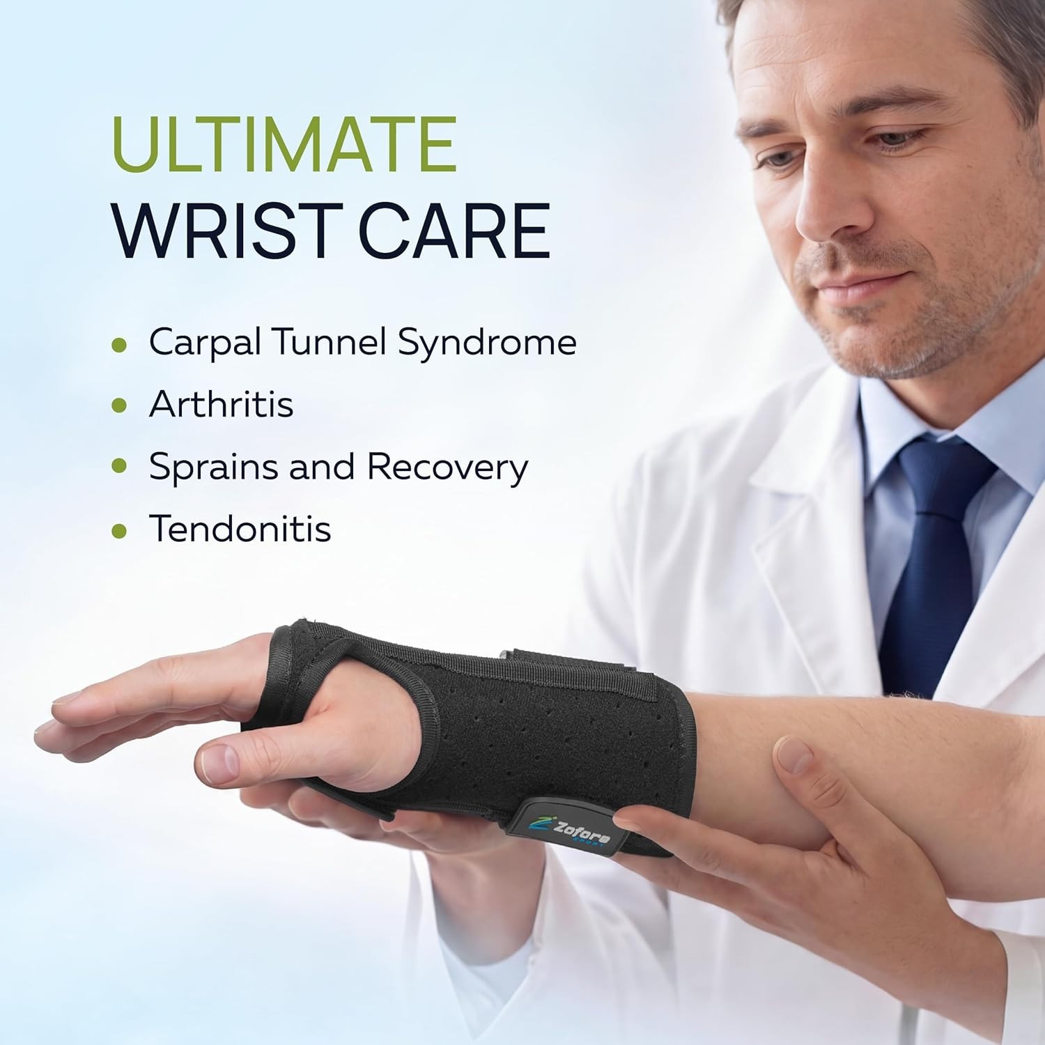 ZOFORE SPORT Carpal Tunnel Wrist Brace Night Support – Adjustable Splint