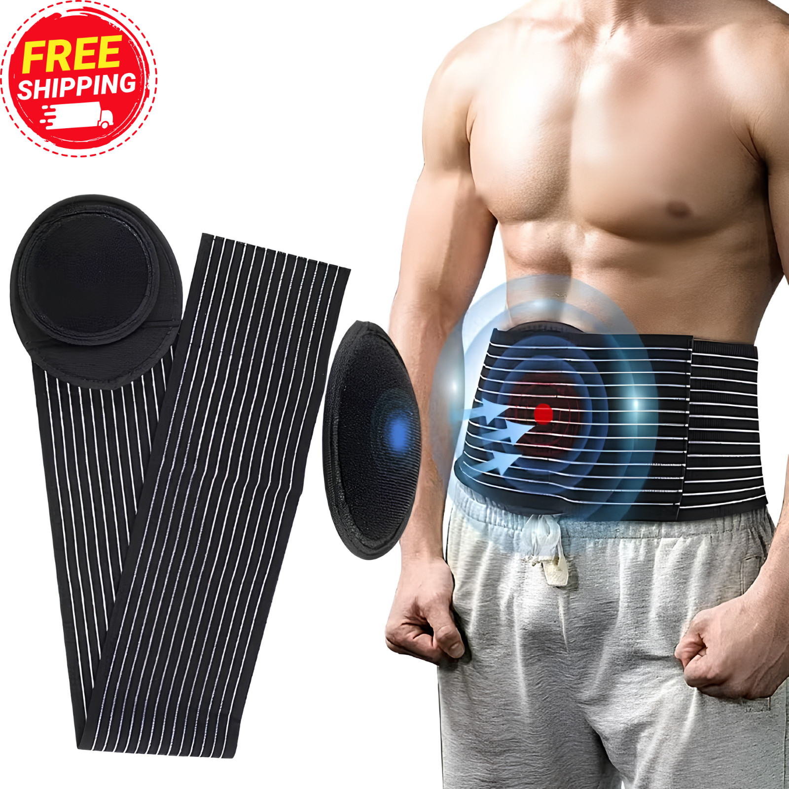Umbilical Hernia Belt for Men and Women Abdominal Support Binder with Compress