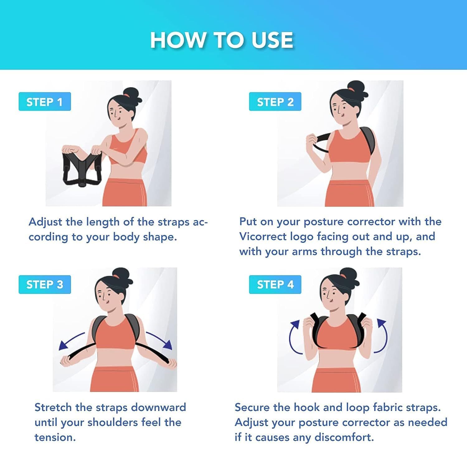 Posture Corrector Body Brace Lumbar Support Back Straight Shoulder Brace Straps
