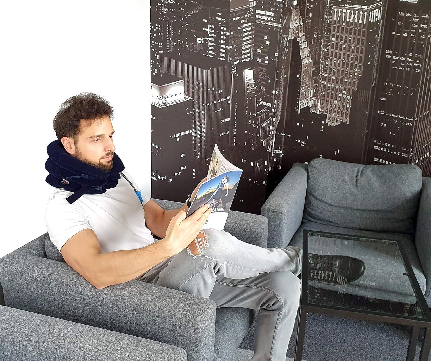 Adjustable Neck Traction Device Inflatable Cervical Pillow For Pain Relief