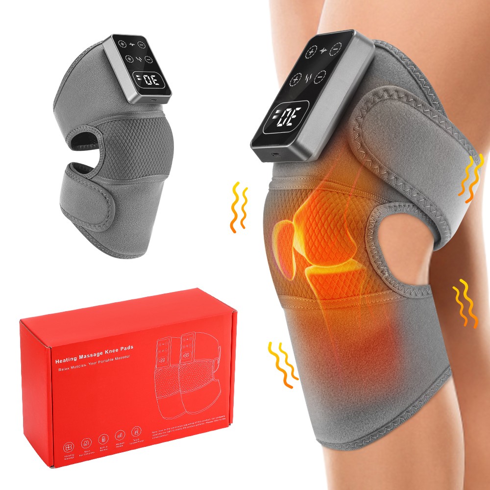 Cordless Heated Knee Massager with Vibration Infrared Heating Brace Support Wrap