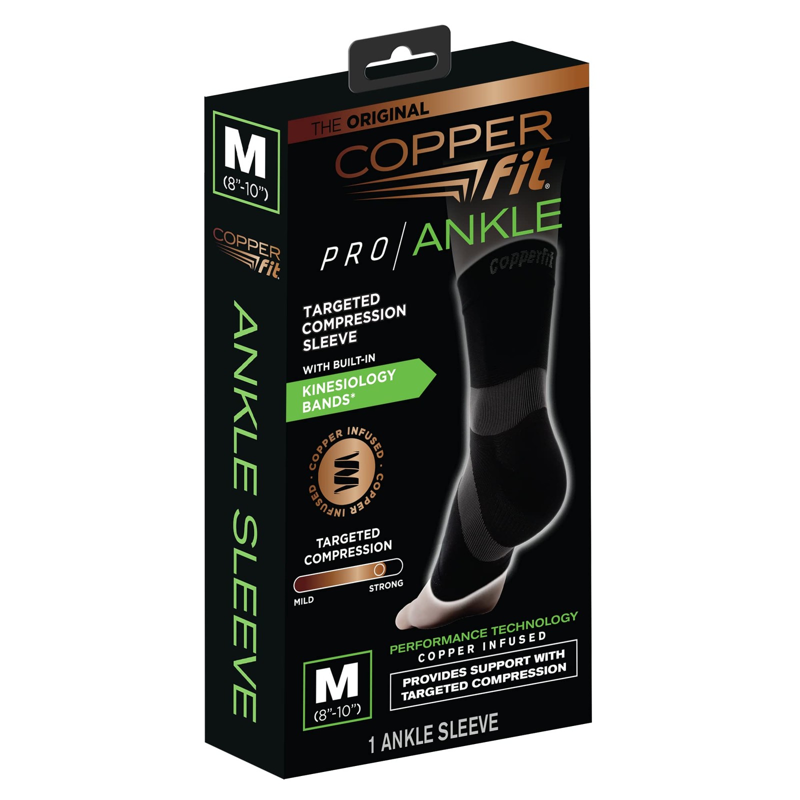 Copper Fit Pro Series Performance Compression Ankle Sleeve Large Cfproak