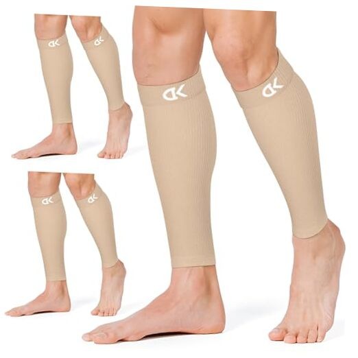Calf Compression Sleeve for Women & Men Large-X-Large 02 Beige/Beige/Beige