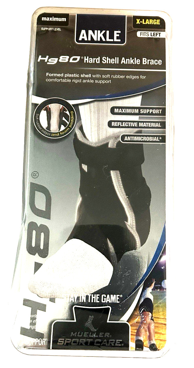 Mueller Hg80 Hard Shell Ankle Brace Fits Left Foot Max Support Extra Large