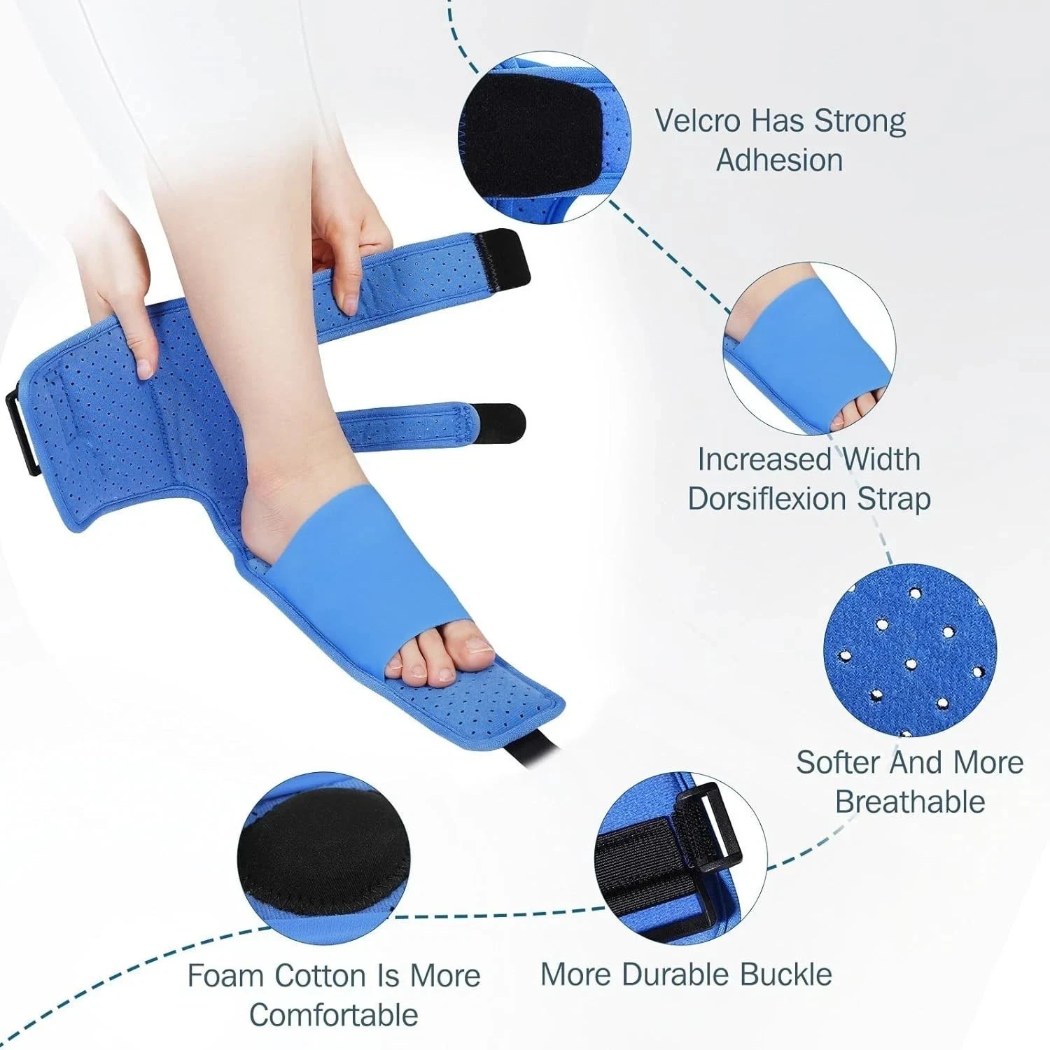 Upgrade Plantar Fasciitis Night Splint & Relief Brace with Adjustable Straps – S