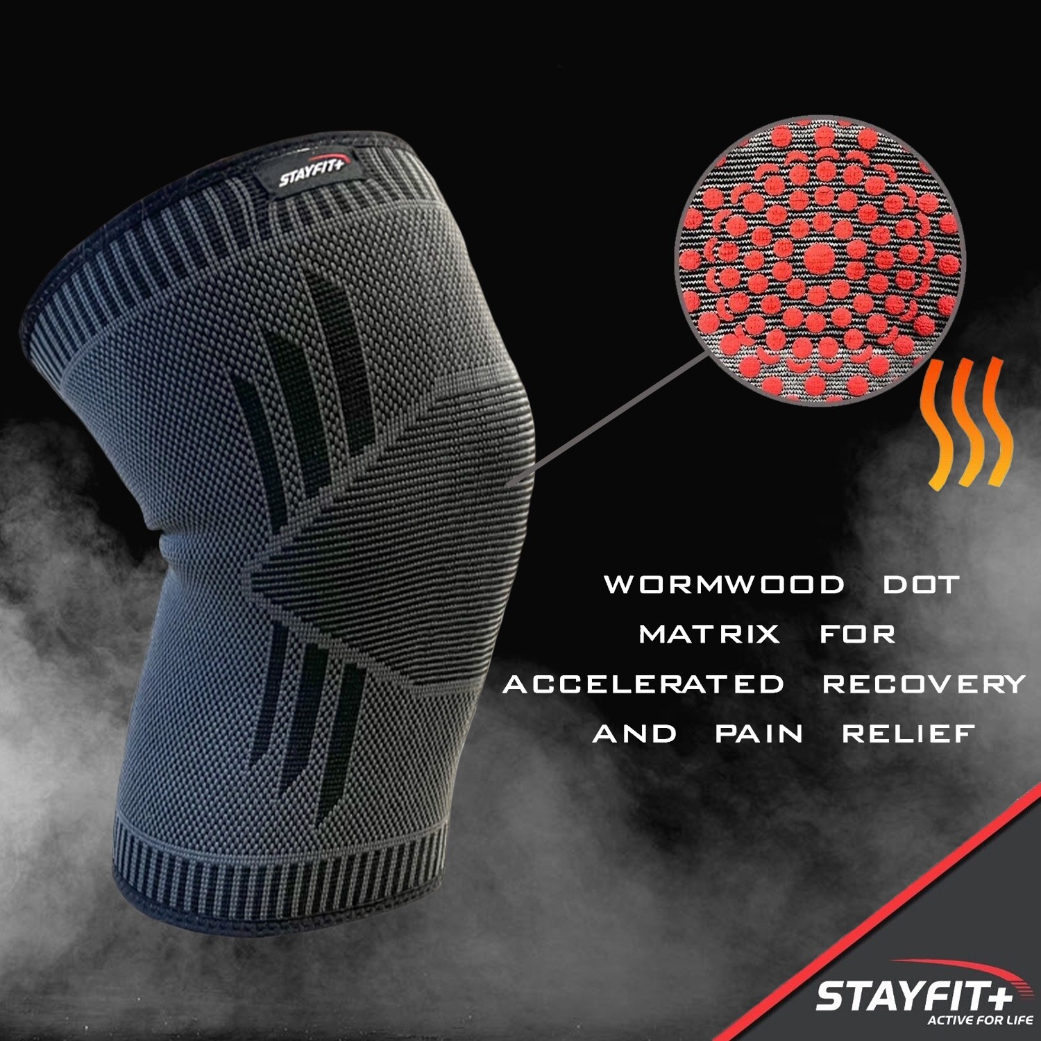 Heating Knee Sleeve Compression Brace Support Leg Wrap Tendonitis Pain Relief