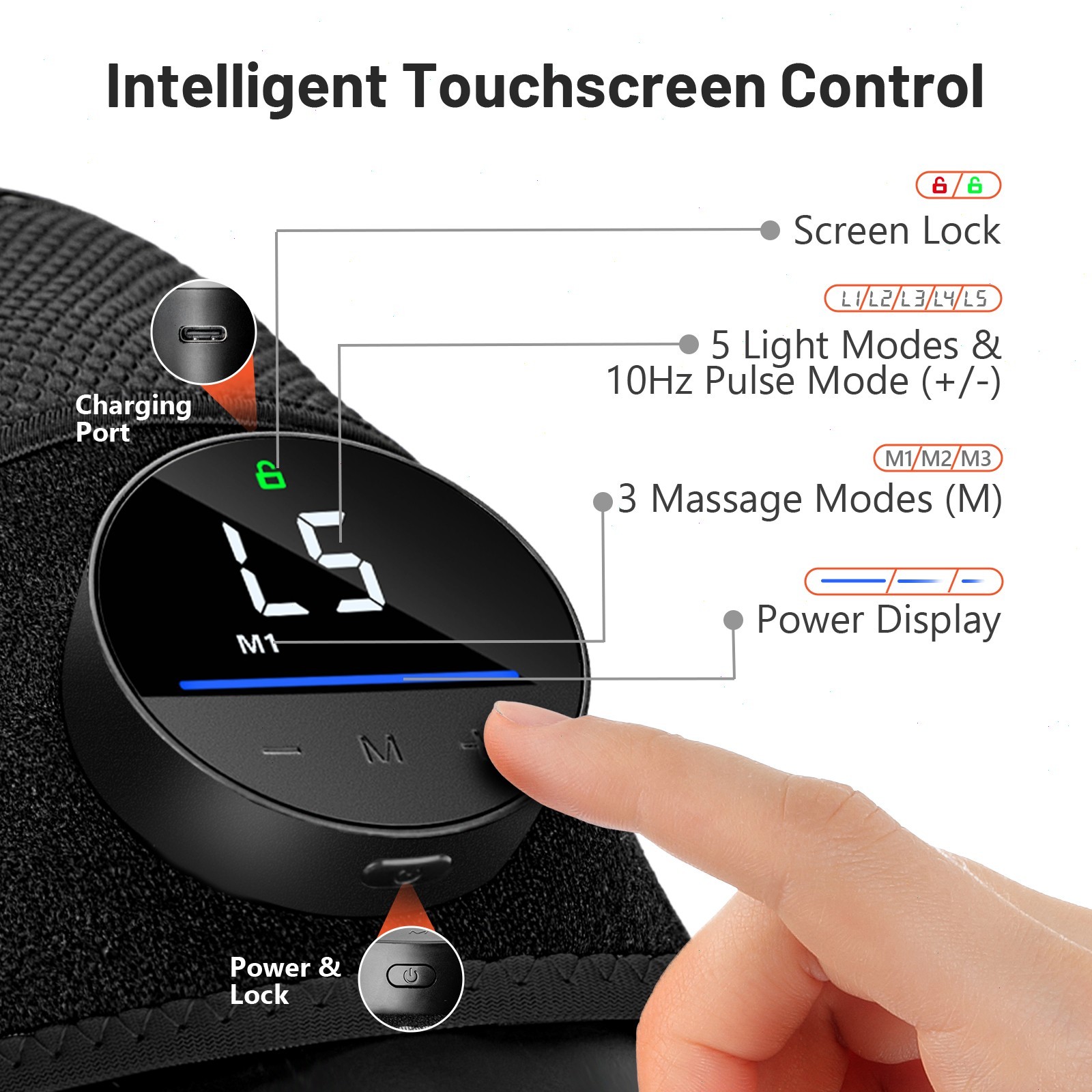 Red Light Therapy & Vibration Massage Knee Brace,660/850nm-Wireless Rechargeable
