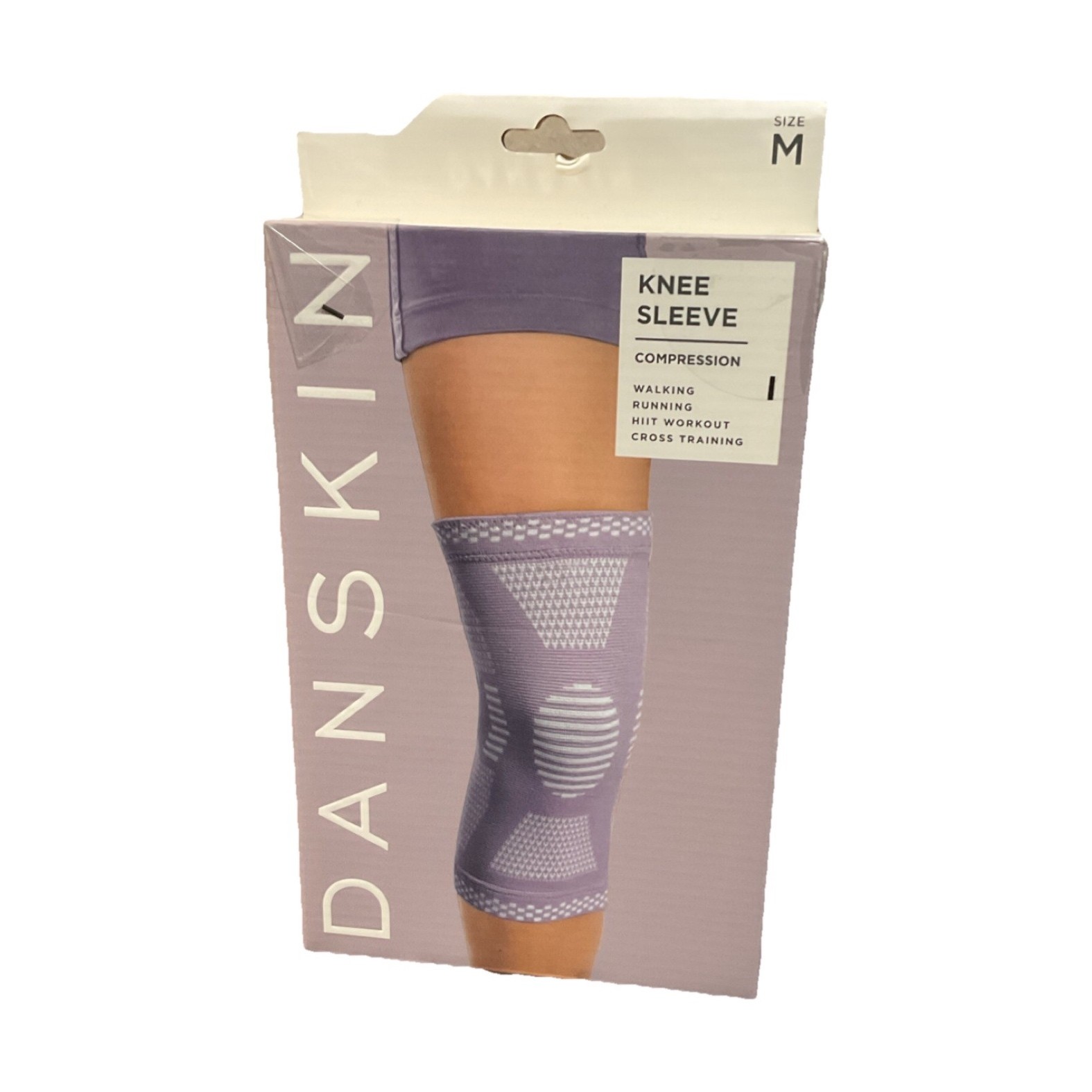 Danskin Compression Knee Sleeve Purple M Breathable Stretchable Reusable