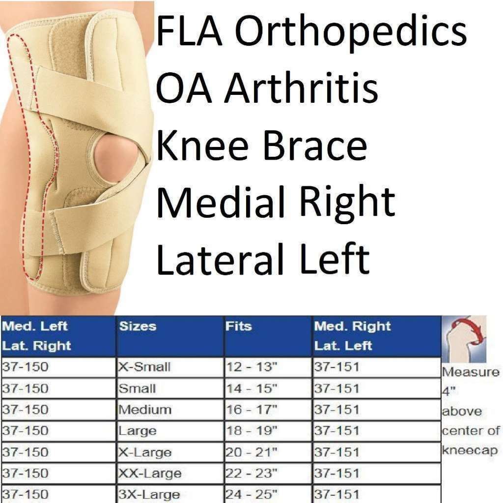 FLA OA/Arthritis Knee Brace Right Leg-(Medial Left, Lateral Right) BEIGE 3X-LARG